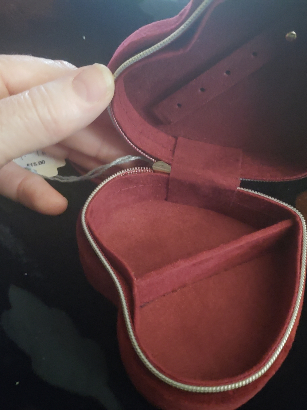 Target Maroon Heart Jewelry Case